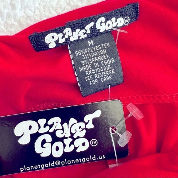 NWT! Planet Gold Red Sleeveless “Ruched” Mini Dress Women’s Size Medium M - Picture 6 of 6